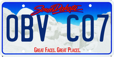 SD license plate 0BVC07