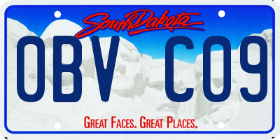 SD license plate 0BVC09
