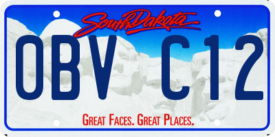SD license plate 0BVC12