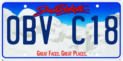 SD license plate 0BVC18