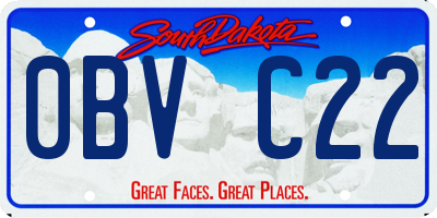 SD license plate 0BVC22