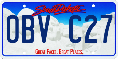 SD license plate 0BVC27