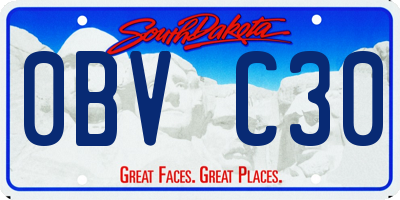 SD license plate 0BVC30