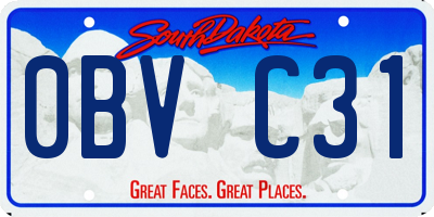 SD license plate 0BVC31
