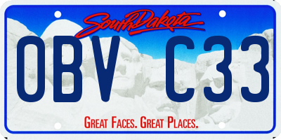 SD license plate 0BVC33