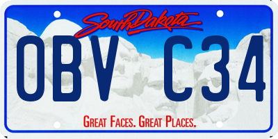 SD license plate 0BVC34