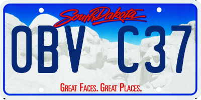 SD license plate 0BVC37