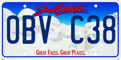 SD license plate 0BVC38