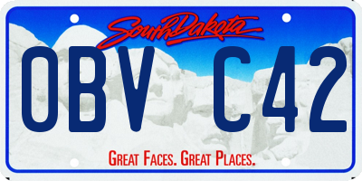 SD license plate 0BVC42