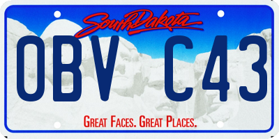 SD license plate 0BVC43