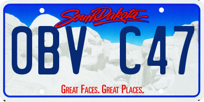 SD license plate 0BVC47