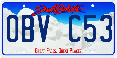 SD license plate 0BVC53