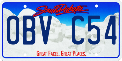 SD license plate 0BVC54