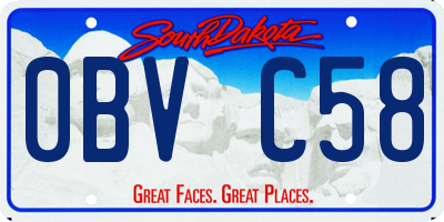 SD license plate 0BVC58