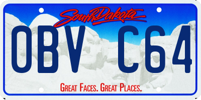 SD license plate 0BVC64