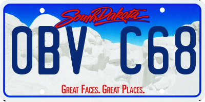 SD license plate 0BVC68