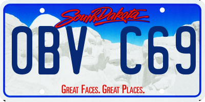 SD license plate 0BVC69