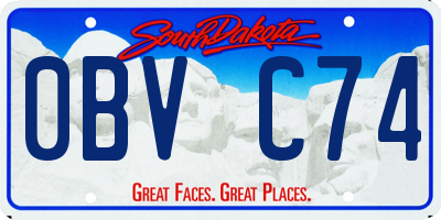 SD license plate 0BVC74