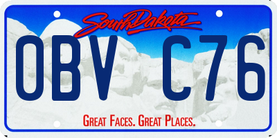 SD license plate 0BVC76