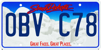 SD license plate 0BVC78