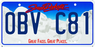 SD license plate 0BVC81