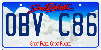 SD license plate 0BVC86