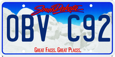 SD license plate 0BVC92