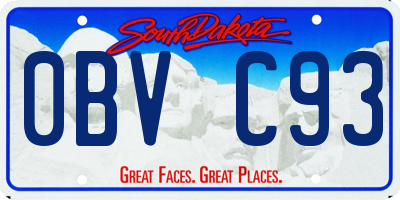 SD license plate 0BVC93