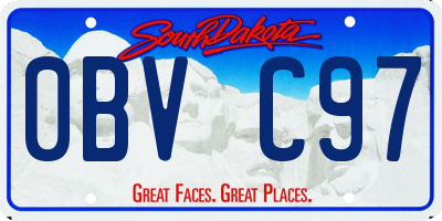 SD license plate 0BVC97