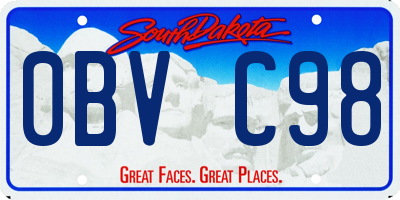 SD license plate 0BVC98