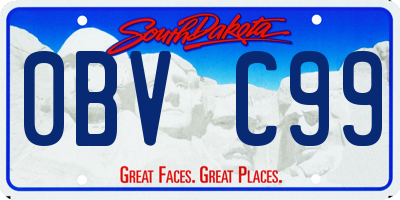 SD license plate 0BVC99