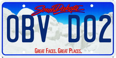 SD license plate 0BVD02