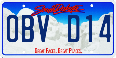 SD license plate 0BVD14