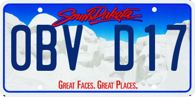 SD license plate 0BVD17