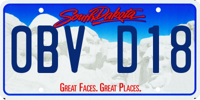 SD license plate 0BVD18