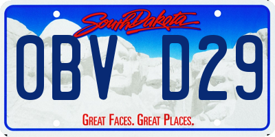 SD license plate 0BVD29