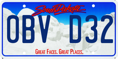 SD license plate 0BVD32