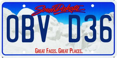 SD license plate 0BVD36