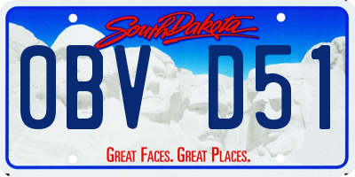 SD license plate 0BVD51