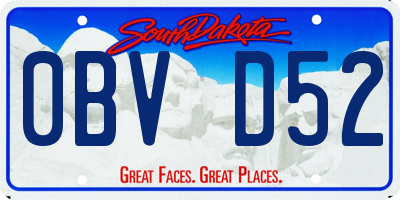 SD license plate 0BVD52