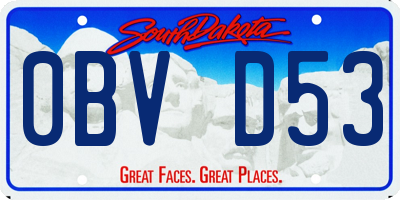 SD license plate 0BVD53
