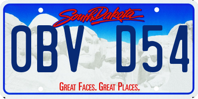 SD license plate 0BVD54