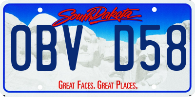SD license plate 0BVD58