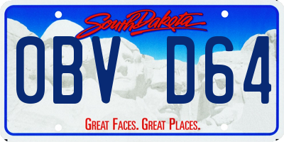 SD license plate 0BVD64