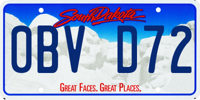 SD license plate 0BVD72
