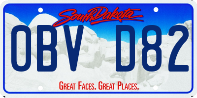 SD license plate 0BVD82