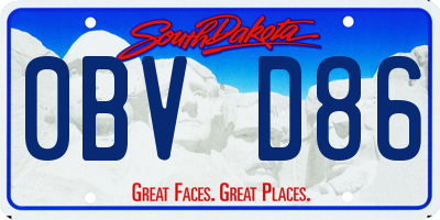 SD license plate 0BVD86