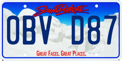 SD license plate 0BVD87