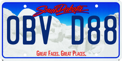 SD license plate 0BVD88