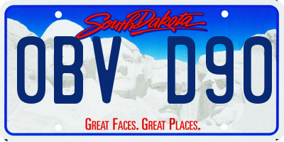 SD license plate 0BVD90